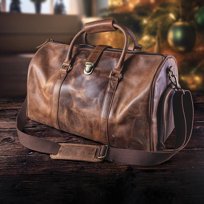 Men's Essential Leather Duffle (3 pocket)
